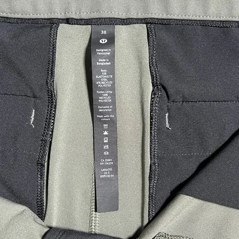 Lululemon ABC Classic-Fit Trouser Men’s 38x30 Army Green Warpstreme LM5AO5S EUC